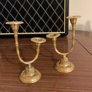 Pair Candlestick Holder Gold